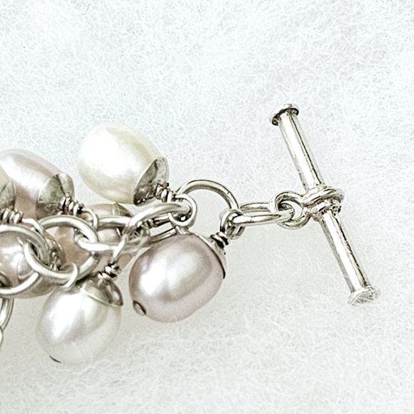 FLASH SALE! Silpada Pink Silver Champagne Pearl Cha Cha Sterling Silver Bracelet - Picture 13 of 15